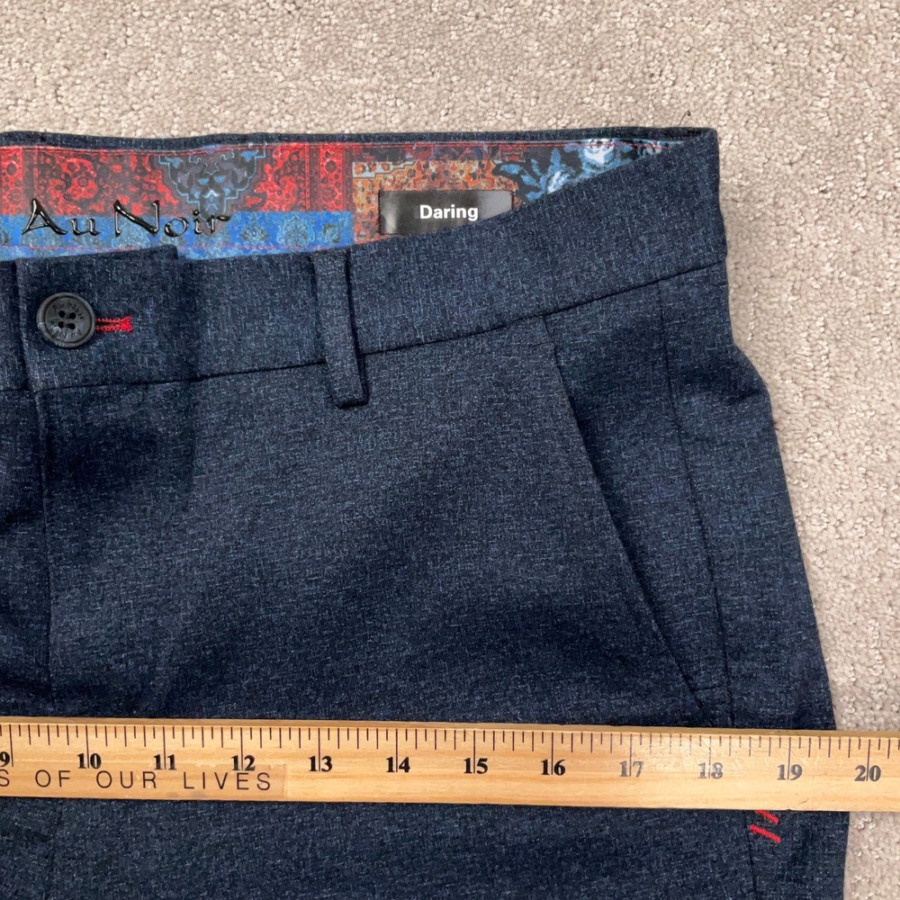 Au Noir Daring Dress Pants Mens 32 Navy Blue Excellent Stretch Beretta-Bale - Picture 7 of 12
